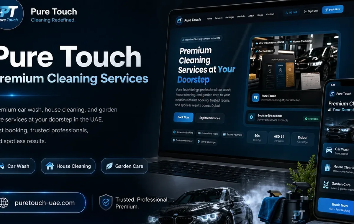 Pure Touch connected website and service platform delivered by TAS