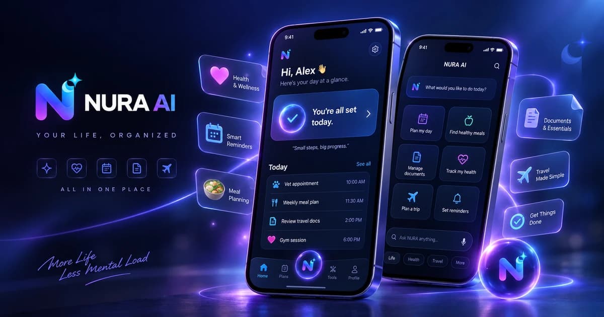 Illustrative Nura AI mobile product showcase